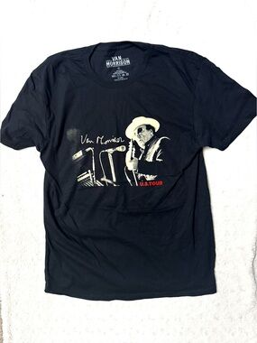 NWOT- VAN MORRISON Unisex Black Graphic Tour Cotton Band T-Shirt